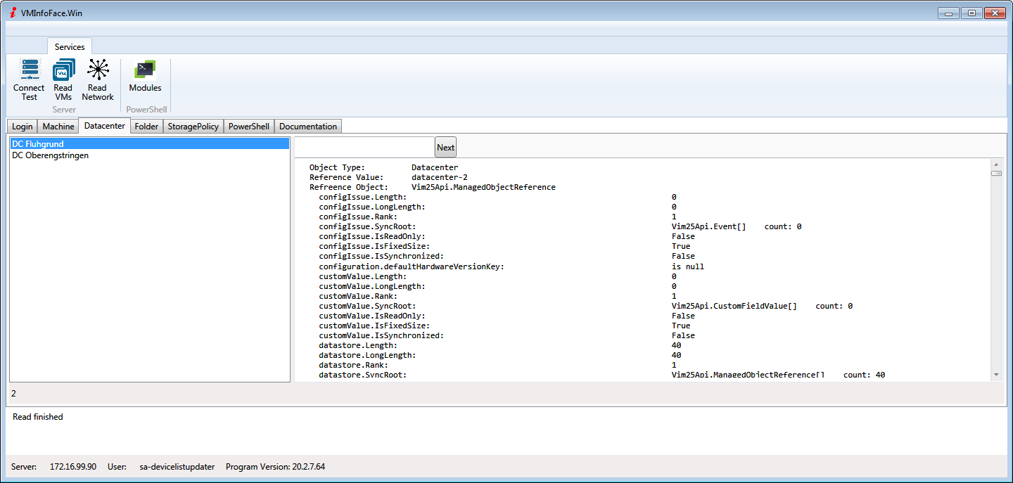 ScreenVMInfo Face Win Register Datacenter